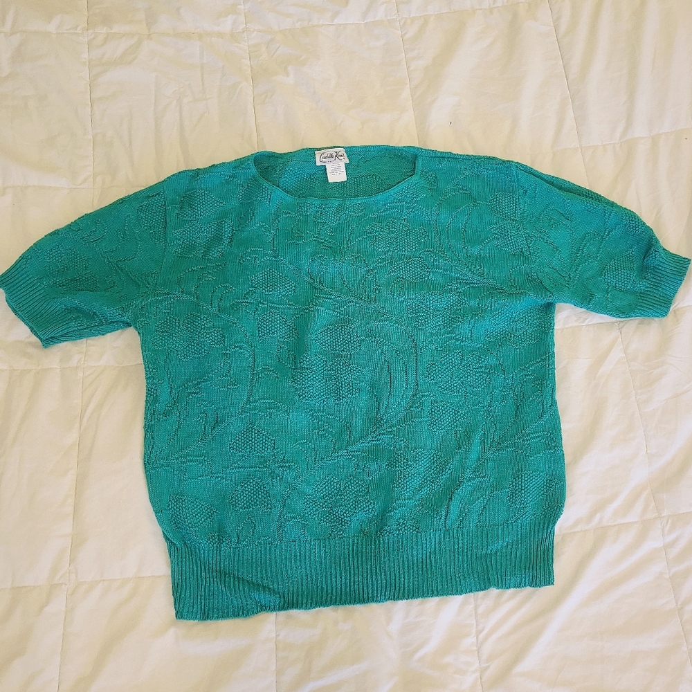 Vintage Cuddle Knit Short Sleeve Sweater
